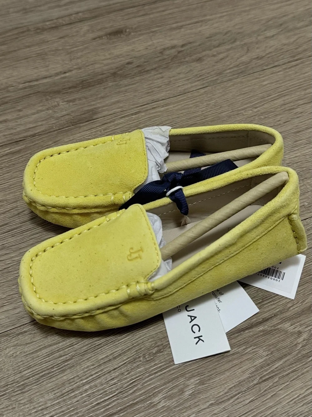 Janie and Jack Yellow Suede Moccasins for Kids